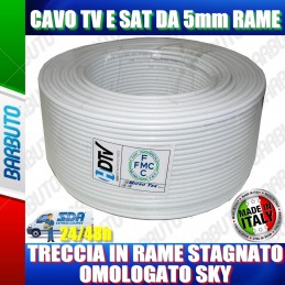 2 mt DI CAVO OMOLOGATO SKY MICROTEK H21 IN RAME PER TV E SAT D. 5mm CLASSE B