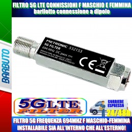 FILTRO 5G LTE CONNISSIONI F MASCHIO E FEMMINA (barilotto connessione a dipolo)
