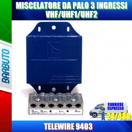 MISCELATORE DA PALO 3 INGRESSI TELEWIRE 9403 - VHF/UHF1/UHF2