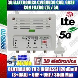 3B ELETTRONICA 6937 LTE CENTRALINO TV 3+DAB,U,U 30dB MODELLO CW3UU30 4G/5G