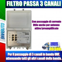 FILTRO PASSA CANALE IN BANDA UHF 3 CANALI, TARATO COME VUOI