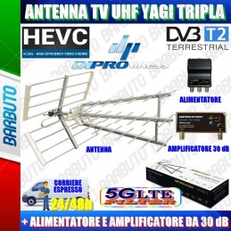 ANTENNA KIT TV DIGITALE TERRESTRE ESTERNA ALTO GUADAGNO UHF DVB-T2 DIRETTIVA