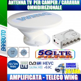 ANTENNA TV DA CAMPER O BARCA - TELECO WING OMNIDIREZIONALE 360 + AMPLIFICATORE