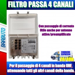 FILTRO PASSA CANALE IN BANDA UHF 4 CANALI, TARATO COME VUOI