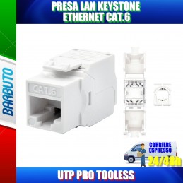 PRESA ETHERNET LAN KEYSTONE PRO TOOLESS CAT.6