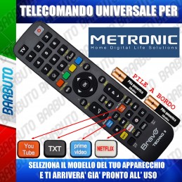 TELECOMANDO UNIVERSALE TECHNO PER METRONIC SCEGLI IL MODELLO DEL TUO APPARECCHIO DALL'ELENCO E LO RICEVERAI GIA PRONTO.