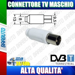 CONNETTORE TV IEC MASCHIO DRITTO COASSIALE
