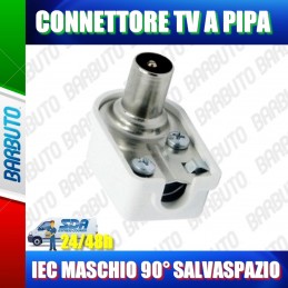CONNETTORE TV A PIPA IEC MASCHIO 90° SALVASPAZIO