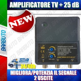 AMPLIFICATORE DI LINEA TV UHF 25db 2out MIGLIORA/POTENZIA IL SEGNALE TV DPHA1225