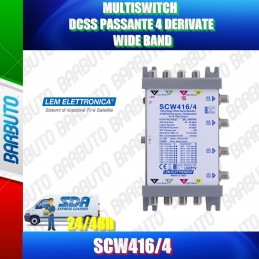 MULTISWITCH DCSS SKY PASSANTE 4 DERIVATE WIDE BAND SCW416/4 LEM ELETTRONICA