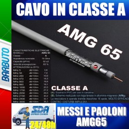25 METRI DI CAVO TV E SAT AMG65 Messi E Paoloni Diametro 6,5mm RG6, CLASSE A